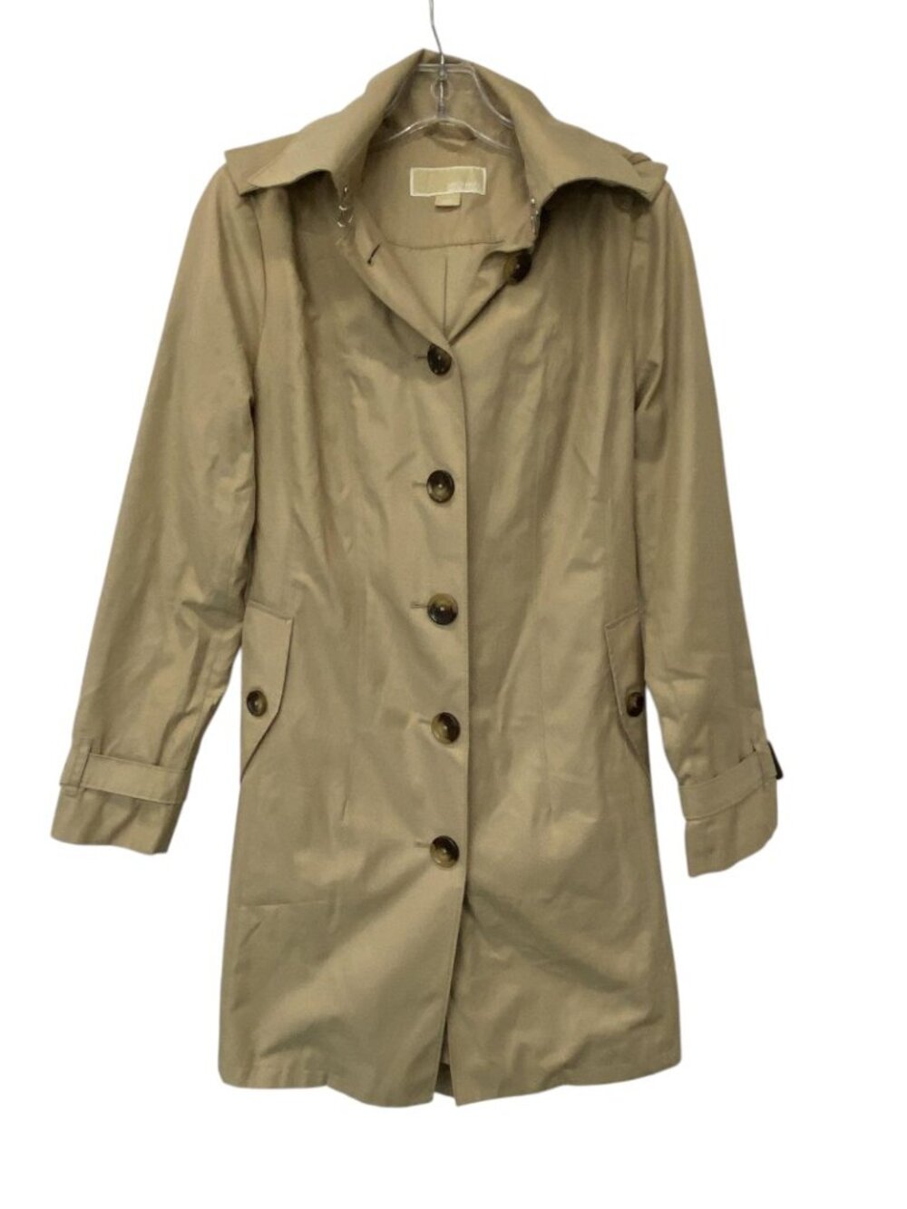 MICHAEL Michael Kors Vintage Tan Raincoat Trench Coat Size S Removable Hood - Picture 4 of 7